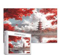 Albero di acero giapponese rosso 1000 pezzi puzzle per adulti Monte Fuji sfondo arte puzzle colorato fai da te per la decorazione della casa regali puzzle famiglia perfetto per serate di gioco 70 × 50