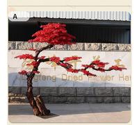 Albero di acero rosso artificiale, decorazione realistica per interni con rami in legno massello e robusta base in ferro per ristoranti, centri commerciali e attività commerciali