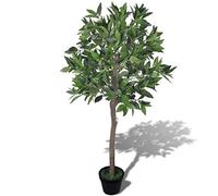 Albero di alloro artificiale, 120 cm, con vaso, 546 foglie verdi, pianta artificiale resistente alle intemperie, per soggiorno, balcone, ufficio, giardino, facile da pulire, in piedi, fiori di seta