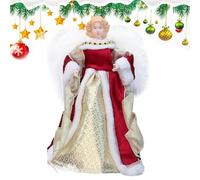 Albero di angelo,Cime di albero di angelo di Natale,Angelo con ali Figurine Decor | Figura a forma di Natale, Ornamento elegante con ali per albero