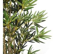 Albero di bambù artificiale, 200 cm, con 1380 foglie in fibra tessile, tronchi di bambù, vaso in plastica, facile da pulire, per soggiorno, ufficio, balcone e giardino