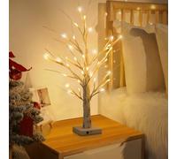 Albero di Betulla Con Luci LED, Lampada da Tavolo Bonsai Decorativa, 24 Luci Bianco Caldo, Batteria/USB, 60cm/2ft, per Casa Festa Matrimonio Natale