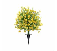 Albero di bosso artificiale a sfera, con picchetto per esterni, decorazione da giardino e cortile, in plastica resistente ai raggi UV, 60 x 40 cm, 1 confezione (giallo)