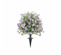 Albero di bosso artificiale a sfera, con picchetto per esterni, decorazione da giardino e cortile, in plastica resistente ai raggi UV, 60 x 40 cm, 1 confezione (viola)