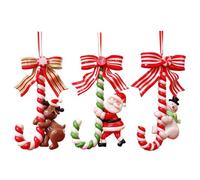 Albero di canne che pendono, natalizio di canne ornamenta pupazzo di pupazzo di neve elk santa claus albero pendente sospeso 3 pezzi per cucina domestica