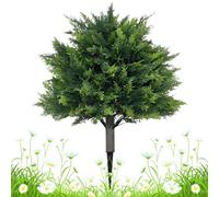 Albero di cedro artificiale - 45 cm di cipresso realistici interni | 600 g albero artificiale resistente ai raggi UV 2 piedi con picco di terreno per il giardino del patio portico paesaggio passerella