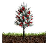 Albero di cedro artificiale, 55,9 cm, realistico, con bacche rosse, pianta decorativa da esterno per cortile, prato, patio, portico o sentiero, decorazione natalizia per interni, per fioriere, vasi di