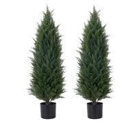 Albero di cedro artificiale in vaso con foglie resistenti ai raggi UV, per la decorazione di casa e ufficio, set da 2 pezzi