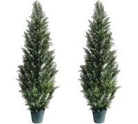 Albero di cedro artificiale in vaso da 1,2 m, per esterni e interni, confezione da 2