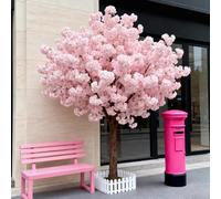 Albero di ciliegio artificiale, grande fiore di pesco in seta fatto a mano