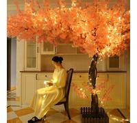 Albero di ciliegio artificiale in vaso, realistico fiore rosa artificiale, perfetto per la decorazione della casa, matrimoni, uffici, hotel e giardini