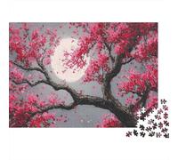 Albero di ciliegio con fiori rosa|a Luna| Puzzle Divertenti Per Tutta La Famiglia 1000pcs (75x50cm) Adulti