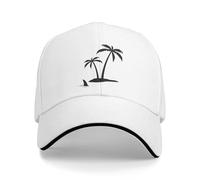Albero di Cocco sull'isolotto Squalo Casual Berretto da Baseball Cappello da Camionista Estivo Tennis Skate Hip Hop Cappelli Donna Uomo Moda