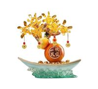 Albero di cristallo Albero dei soldi in cristallo con base, ornamento for ricchezza, fortuna e navigazione tranquilla Ufficio(Blue)