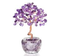 Albero di cristallo di quarzo rosa fatto a mano, albero di pietre preziose curative per la decorazione di casa e ufficio, albero dei chakra, regalo di buona fortuna per le donne, compleanno (viola)