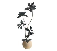 Albero Di Gomma Artificiale, Pianta Simulata For Interni, Albero Di Gomma Realistico Al Tatto, Con Vaso Di Fiori, Decorazione For La Casa In Quattro Stagioni(Red,Style B)