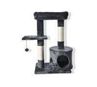 Albero Di Grattamento Per Gatti 65x30x75cm Con Grotta E Letto Grigio