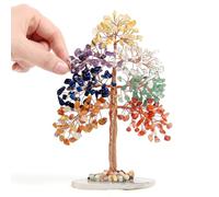 Albero di guarigione in cristallo naturale 7 chakra, albero Feng Shui in pietra fatto a mano, albero della vita, regalo spirituale per l'energia positiva, decorazione per casa, ufficio, soggiorno