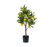 Albero Di Limone Finto In Vaso Nero H. 72cm Pianta In Vaso Emerald