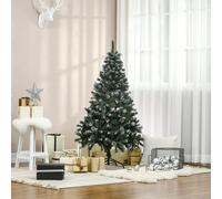 Albero di Natale 150cm con 676 Rami Innevati e Pigne, Albero di Natale Artificiale con Apertura Automatica e Base Pieghevole, Verde Rendi il tuo Natale straordinariamente bello con l'albero artificial