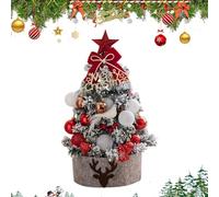 albero di Natale - 45 cm decorativo con luminoso a LED | Ornamenti nevosi e pezzo padrona per tavoli festivi invernali finestre porte cappotti
