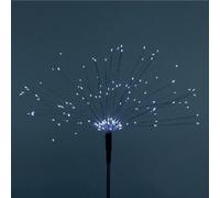 Albero di natale 60 cm con 80 microled bianco ghiaccio a pannello solare esterno