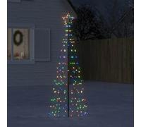 Albero di Natale a LED con picchetti, 220 LED multicolori, altezza 180 cm, per esterni, risparmio energetico