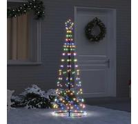 Albero di Natale a LED, multicolore, 250 cm, 390 luci, per interni ed esterni, 8 modalità, albero di Natale artificiale con stella, durevole