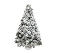 Albero di natale a metà da parete innevato basket white h.150 cm con vaso in rattan bianco sia per ambienti interni che per esterni 312 rami