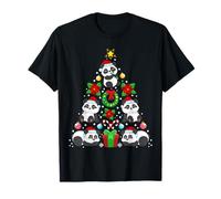 Albero di Natale a panda Regalo dell'orso di Natale a panda Maglietta