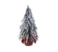 Albero di Natale Abete Innevato con bacche e vaso rivestito 35cm