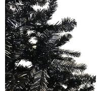 Albero di Natale alla moda, 180 cm, colore nero, con supporto