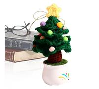 Albero di Natale all'uncinetto, pianta in vaso, albero di Natale lavorato a maglia,Fiori all'uncinetto portatili | Fiori artificiali, albero di Natale all'uncinetto, decorazioni per albero di Natale