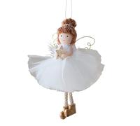 Albero di Natale angelo ragazza ornamento - Decorazione da appendere per soggiorno, camera da letto con fascino vacanza da sogno, festivo per balcone, giardino, fattoria, resina finitura oro