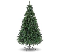 Albero di Natale artificiale 1,8 m con rami pieghevoli, albero per feste con supporto in metallo, 800 punte di ramo, facile da montare, decorazione natalizia per ufficio, soggiorno e cucina