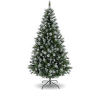 Albero di Natale artificiale 1.8m con rami pieghevoli, albero per feste con supporto in metallo, 800 punte di ramo, facile da montare, decorazione natalizia per ufficio, soggiorno e cucina