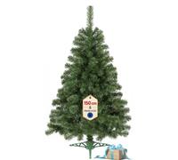 Albero di Natale artificiale 120 cm realistico in PVC con supporto SPRINGOS | Abete realistico con rami modellabili e aghi PVC, alto 120 cm, montaggio a incastro, supporto robusto incluso, prodotto in UE
