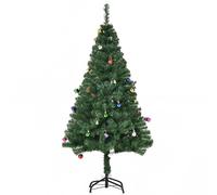 Albero di Natale Artificiale 150 cm con Palline e Decorazioni Verde
