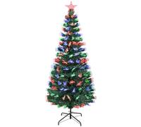Albero di Natale artificiale 180 cm, Uten alberi Natale con 220 punte in PVC, 3 luci LED colorate con 8 modalità, supporto in metallo, decorazione natalizia per interni ed esterni