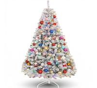 Albero di Natale artificiale 2,1 m con rami pieghevoli, albero per feste con supporto in metallo, 1100 punte di ramo, facile da montare, decorazione natalizia per ufficio, soggiorno e cucina