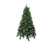 Albero di Natale Artificiale 210 cm Rami Pigna del Gargano Verde con Pigne