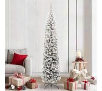 Albero di Natale artificiale, 210 cm, verde, con 300 LED bianco caldo, punte in PVC, supporto in metallo, per interni ed esterni