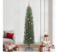 Albero di Natale artificiale, 240 cm, 300 LED bianco caldo, PVC, supporto in metallo, 8 modalità, per interni ed esterni, abete verde per feste