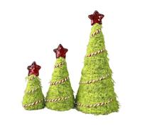 Albero di Natale artificiale, 3 pezzi, centrotavola in peluche realistico | Mini albero di Natale artificiale per vassoio a più livelli festa di carnevale appartamento festa della mamma camino interno