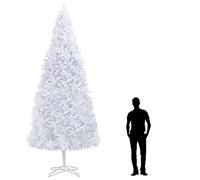 Albero di Natale artificiale, 400 cm, bianco, extra grande, con 3670 rami in PVC, incluso robusto supporto in acciaio, ideale per interni, riutilizzabile