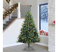 Albero di Natale Artificiale a Cerniera con 300 LED Verde