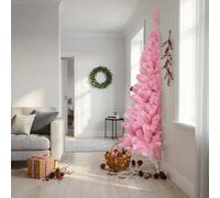 vidaXL Albero di Natale Artificiale a Metà con Supporto Rosa 240cm PVC