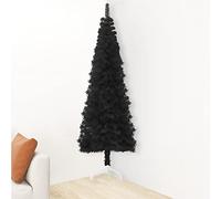Albero di Natale Artificiale a metà, Sottile Salvaspazio con 80 Punte, Altezza 120 cm Larghezza 38 cm in PVC e Acciaio, Mezzo Tondo Nero for Casa, Appartamento, Angolo Festivo