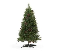 Albero di Natale Artificiale Abete Cervinia 120 cm | Verde Realistico con Pigne e Punte Morbide | 420 Tips per un Effetto Lussureggiante | Comprendo Piedistallo Regalo | Diametro 65 cm