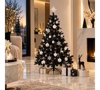 Albero di Natale Artificiale Albero di Natale 120 cm Nero incl. Supporto